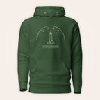 Cork Fastnet Lighthouse hoodie front view on warm ivory background