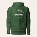 Dublin Ha’penny Bridge hoodie front view on warm ivory background