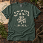 Good People Great Places Ireland T-Shirt — Blue Spruce — Áit Standard Catalog Mockup v1