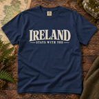 Ireland Stays With You T-Shirt — Navy — Áit Standard Catalog Mockup v1