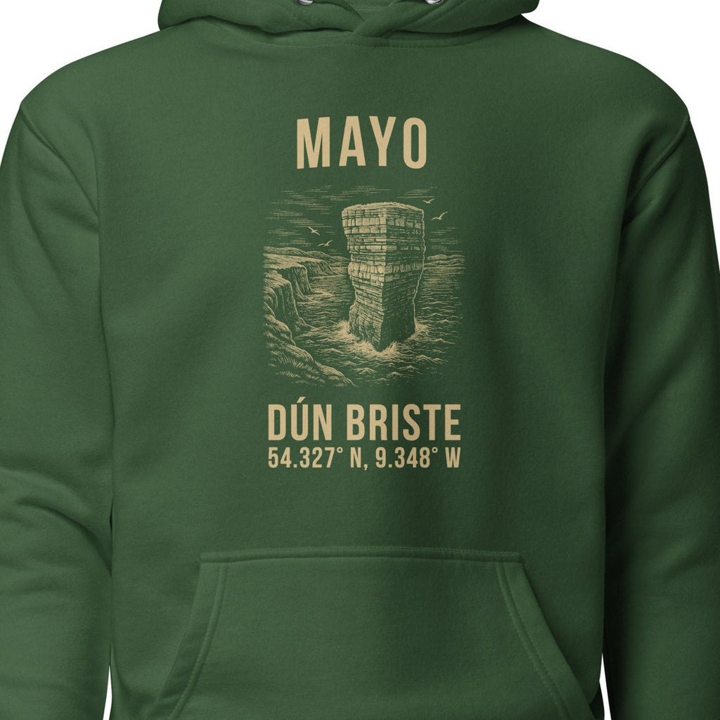 Mayo Dún Briste hoodie chest design detail