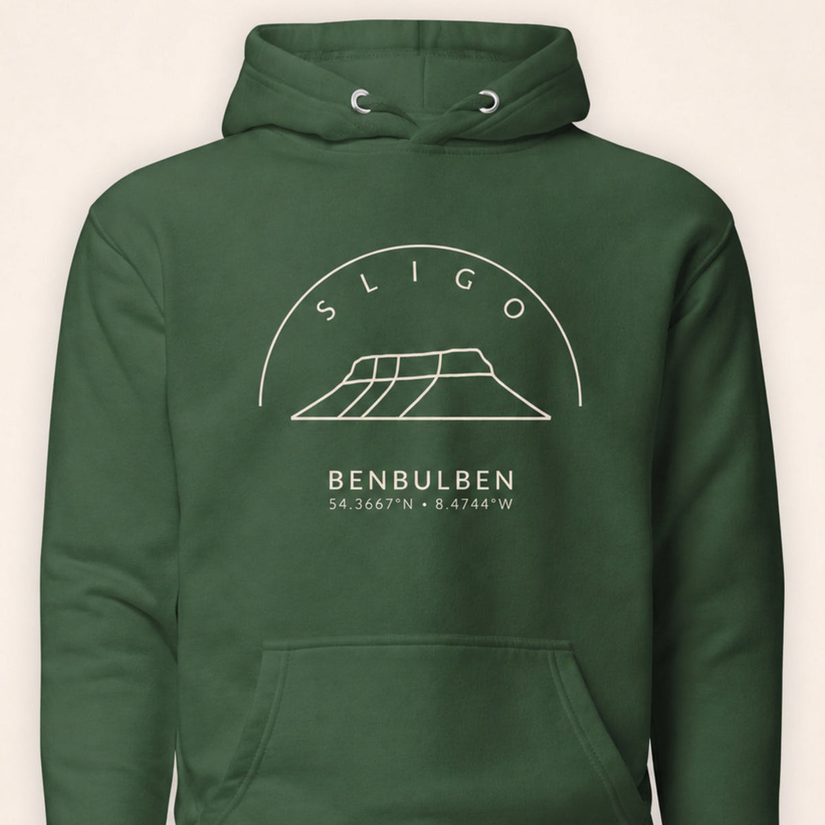 Sligo Benbulben hoodie chest design detail