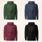 Tipperary Rock of Cashel hoodie in forest green navy maroon and black