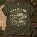 Wild Atlantic Ireland T-Shirt — Sage — Áit Standard Catalog Mockup v1